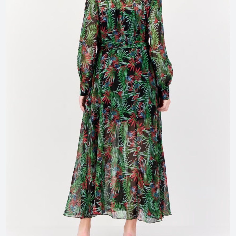 NWT Bandolino Multicolor Leaf Print Maxi Dress